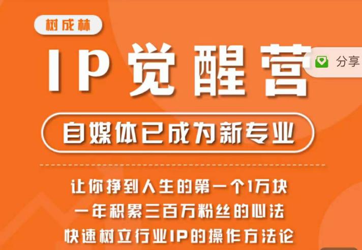 树成林·IP觉醒营，快速树立行业IP的操作方法论，让你赚到人生的第一个1万块-一点通资源网