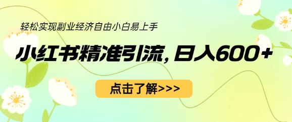 小红书精准引流，小白日入600+，轻松实现副业经济自由（教程+1153G资源）-一点通资源网