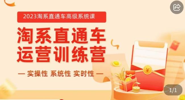 冠东·2023淘系直通车高级系统课，​实操性，系统性，实时性，直通车完整体系教学-一点通资源网