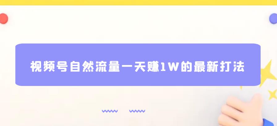 视频号自然流量一天赚1W的最新打法，基本0投资【揭秘】-一点通资源网