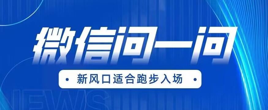 全网首发微信问一问新风口变现项目（价值1999元）【揭秘】-一点通资源网