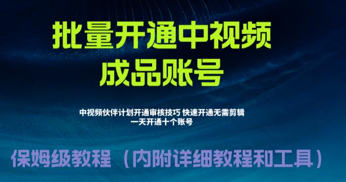 外面收费1980的暴力开通中视频计划教程，内附详细的快速通过中视频伙伴计划的办法-一点通资源网