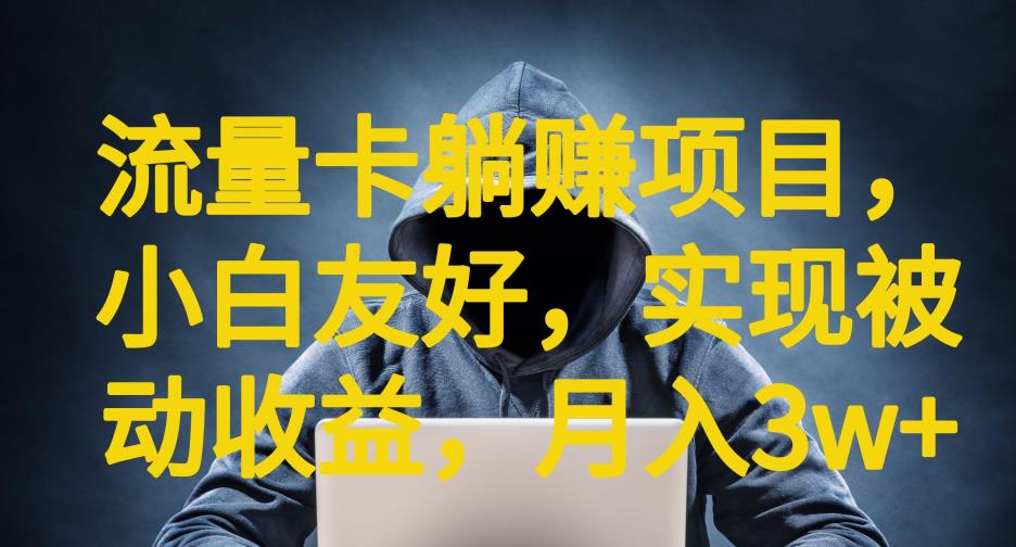流量卡躺赚项目，小白友好，开设后台，实现被动收益，只要出卡，就能一直赚钱，利润高昂【揭秘】-一点通资源网