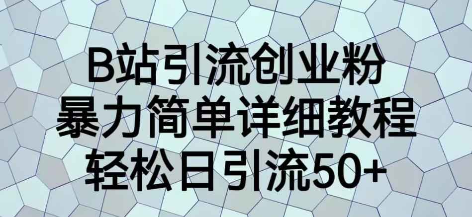B站引流创业粉，暴力简单详细教程，轻松日引流50+【揭秘】-一点通资源网