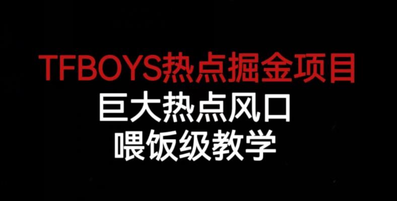 TFBOYS热点掘金项目，巨大热点风口，喂饭级教学-一点通资源网