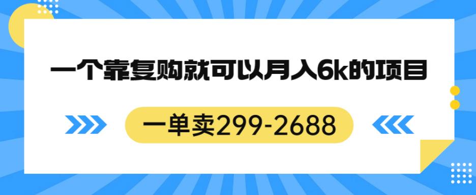 一单卖299-2688，一个靠复购就可以月入6k的暴利项目【揭秘】-一点通资源网