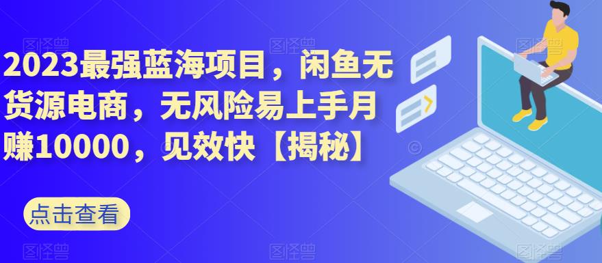 2023最强蓝海项目，闲鱼无货源电商，无风险易上手月赚10000，见效快【揭秘】-一点通资源网