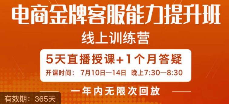 电商金牌客服能力提升班，提升客服能力是你店铺业绩的关键要素-一点通资源网