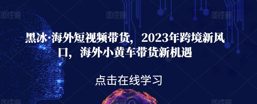 黑冰·海外短视频带货，2023年跨境新风口，海外小黄车带货新机遇-一点通资源网