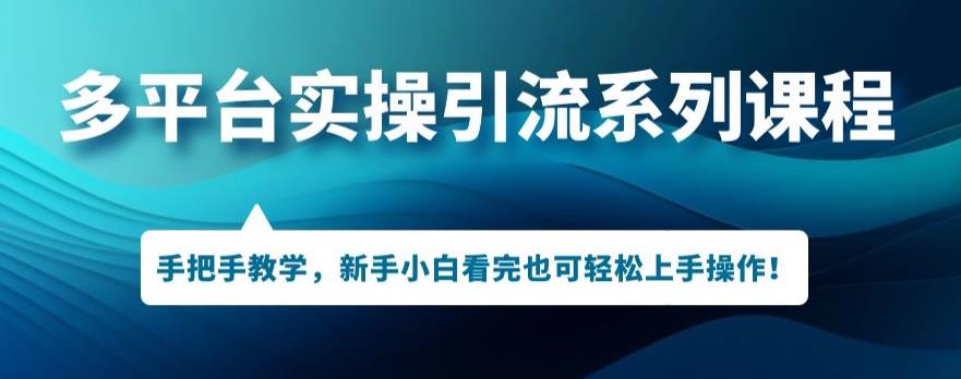 多平台引流实操系列课程，新手小白看完也可轻松上手进行引流操作-一点通资源网