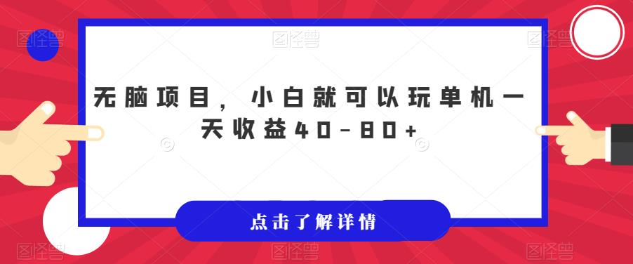 无脑项目，小白就可以玩单机一天收益40-80+【揭秘】-一点通资源网
