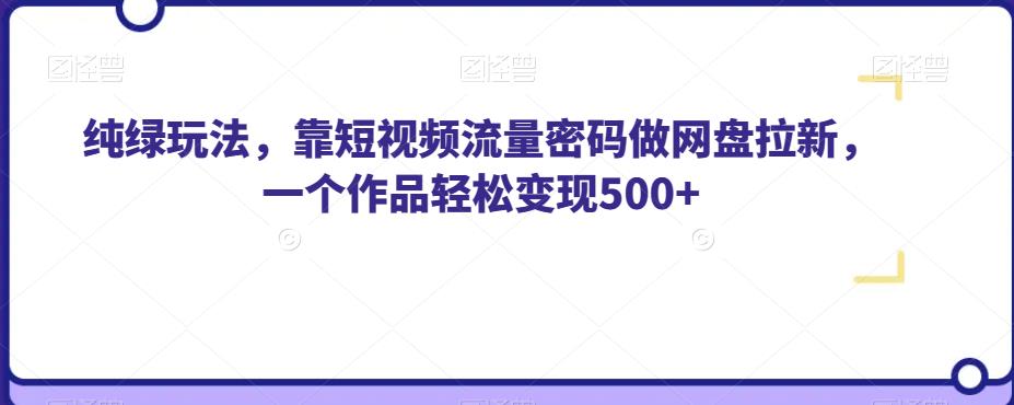 纯绿玩法，靠短视频流量密码做网盘拉新，一个作品轻松变现500+【揭秘】-一点通资源网