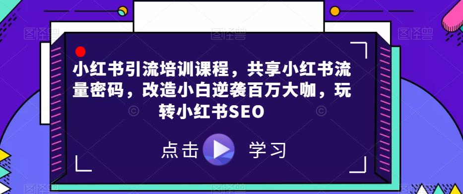 小红书引流培训课程，共享小红书流量密码，改造小白逆袭百万大咖，玩转小红书SEO-一点通资源网