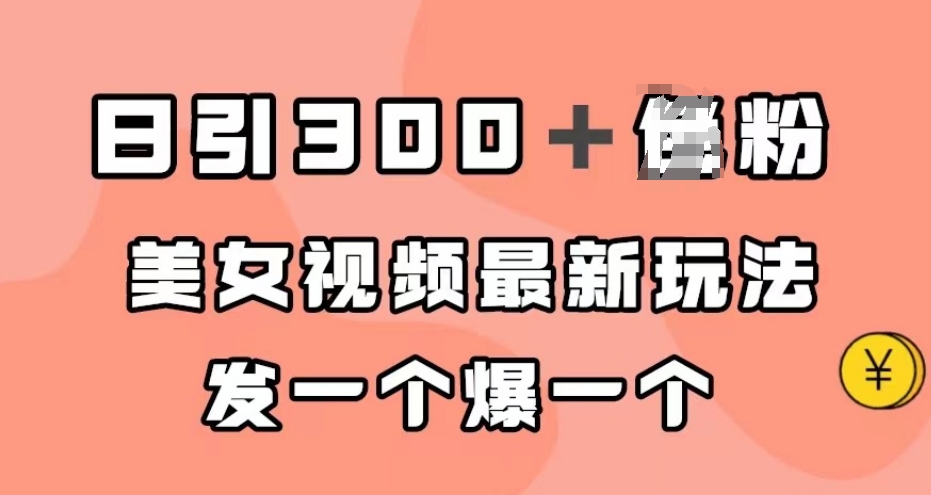 日引300＋男粉，美女视频最新玩法，发一个爆一个【揭秘】-一点通资源网