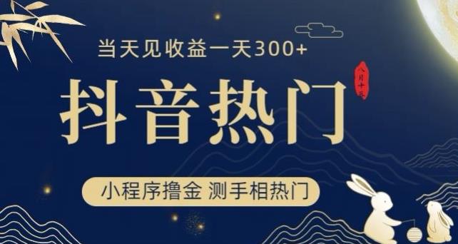 抖音最新小程序撸金，测手相上热门，当天见收益一小时变现300+【揭秘】-一点通资源网