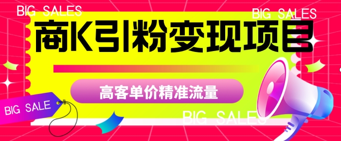 商K引粉变现项目，高客单价精准流量【揭秘】-一点通资源网