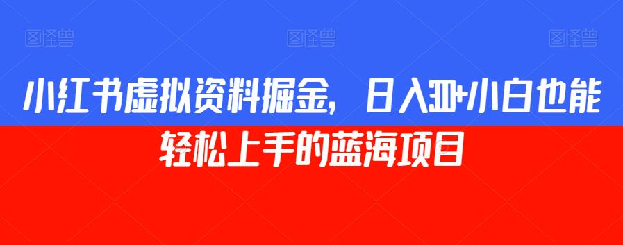 小红书虚拟资料掘金，日入300+小白也能轻松上手的蓝海项目【揭秘】-一点通资源网
