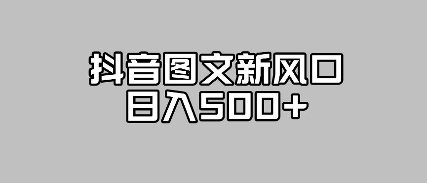 抖音图文最新风口，流量扶持非常高，日入500+【揭秘】-一点通资源网