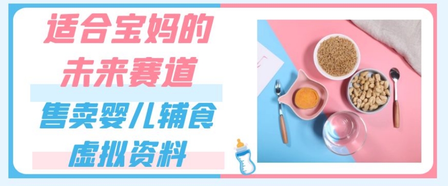 适合宝妈的未来赛道，售卖婴儿辅食虚拟资料，一份9.9-69.9元闭眼赚钱-一点通资源网