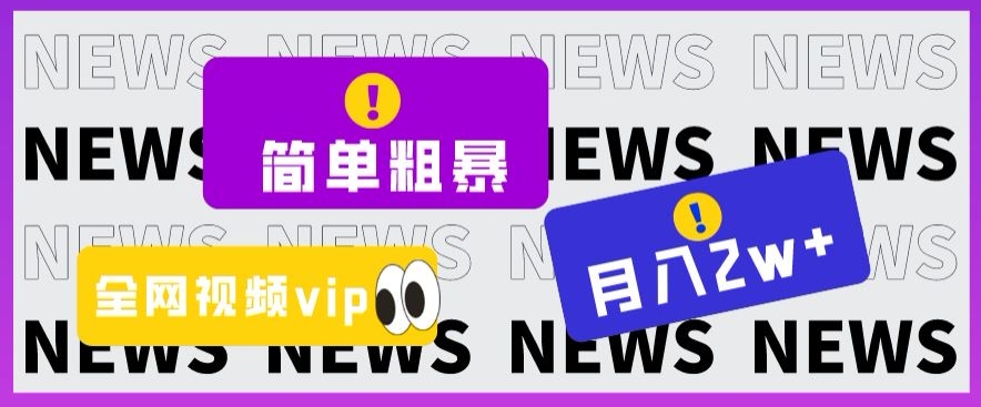 简单粗暴零成本，高回报，全网视频VIP掘金项目，月入2万＋【揭秘】-一点通资源网