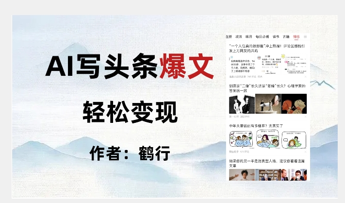 暴力拆解AI写头条爆文，轻松日入500+-一点通资源网