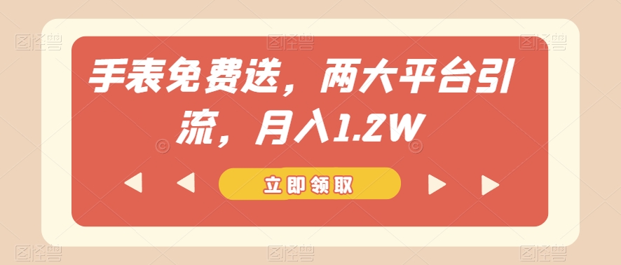 手表免费送，两大平台引流，月入1.2W【揭秘】-一点通资源网