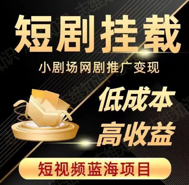 2023短视频蓝海项目，抖音快手短剧推广变现教程，低成本高收益-一点通资源网