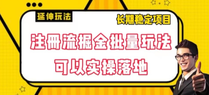 注册流掘金批量玩法，可以实操落地【揭秘】-一点通资源网