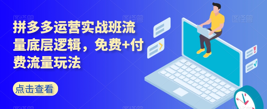 拼多多运营实战班流量底层逻辑，免费+付费流量玩法-一点通资源网
