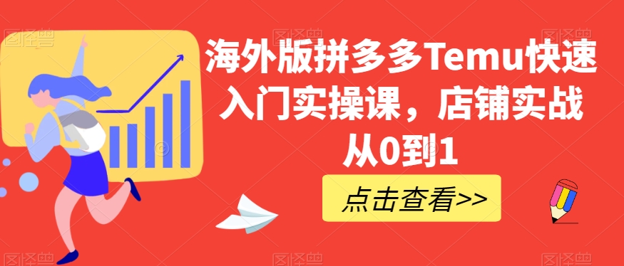 海外版拼多多Temu快速入门实操课，店铺实战从0到1-一点通资源网