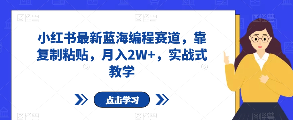 小红书最新蓝海编程赛道，靠复制粘贴，月入2W+，实战式教学【揭秘】-一点通资源网