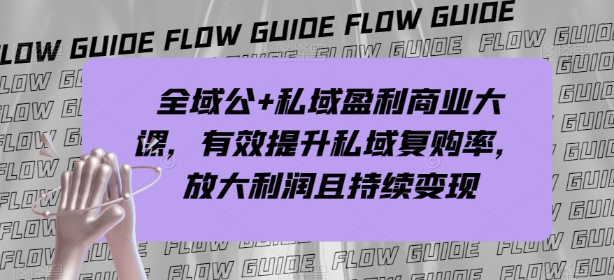 全域公+私域盈利商业大课，有效提升私域复购率，放大利润且持续变现-一点通资源网