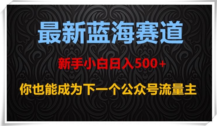 最新蓝海赛道，新手小白日入500+，你也能成为下一个公众号流量主【揭秘】-一点通资源网