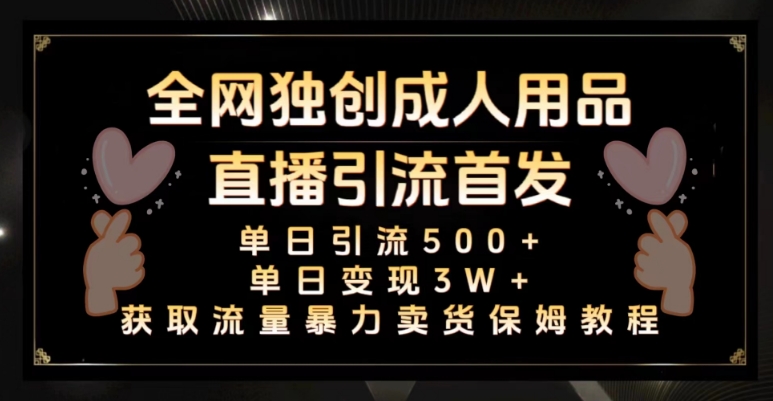 全网独创真人主播+无人直播单日引流500+，橙人用品暴力卖货单日变现3W+保姆似教学2.0【揭秘】-一点通资源网