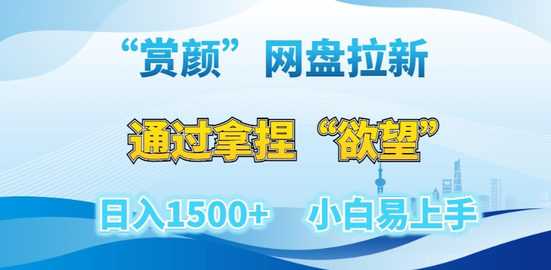 “赏颜”网盘拉新赛道，通过拿捏“欲望”日入1500+，小白易上手【揭秘】-一点通资源网