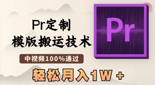 最新Pr定制模版搬运技术，中视频100%通过，几分钟一条视频，轻松月入1W＋【揭秘】-一点通资源网