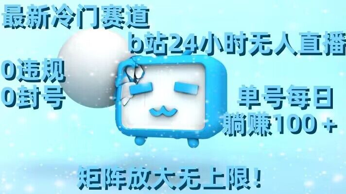 最新冷门赛道，b站24小时无人直播，0违规0封号，单号每日躺赚100＋，矩阵放大无上限【揭秘】-一点通资源网