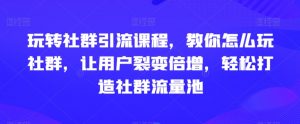 玩转社群引流课程,教你怎么玩社群,让用户裂变倍增,轻松打造社群流量池-一点通资源网