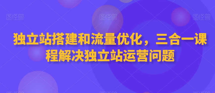 独立站搭建和流量优化，三合一课程解决独立站运营问题-一点通资源网