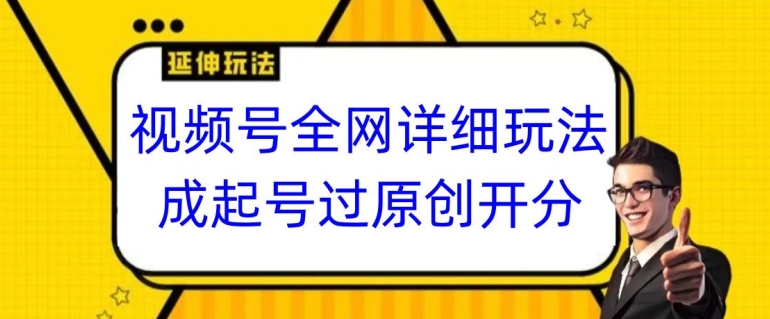 视频号全网最详细玩法，起号过原创开分成，单号日入300+【揭秘】-一点通资源网