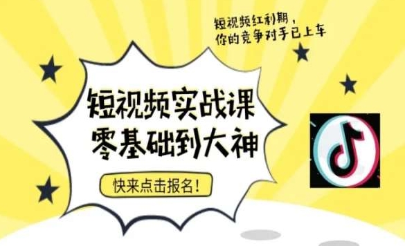 短视频零基础落地实操训练营，短视频实战课零基础到大神-一点通资源网