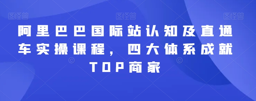 阿里巴巴国际站认知及直通车实操课程，四大体系成就TOP商家-一点通资源网