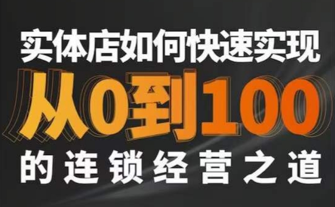 星哥·实体如何快速实现从0-100的连锁经营之道-一点通资源网