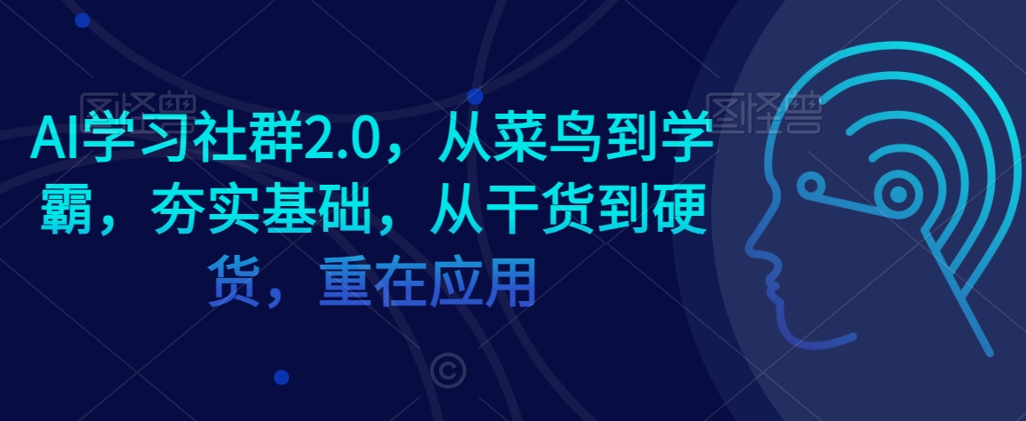 AI学习社群2.0，从菜鸟到学霸，夯实基础，从干货到硬货，重在应用-一点通资源网