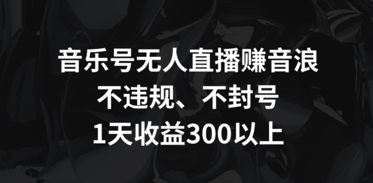 音乐号无人直播赚音浪，不违规、不封号，1天收益300+【揭秘】-一点通资源网