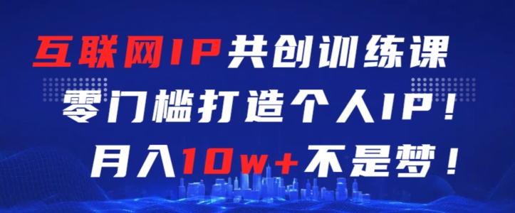 互联网IP共创训练课，零门槛零基础打造个人IP，月入10w+不是梦【揭秘】-一点通资源网
