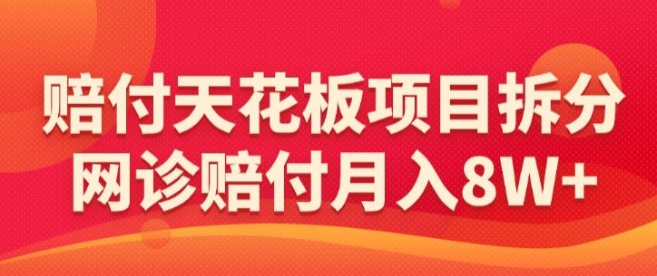 赔付天花板项目拆分，网诊赔付月入8W+-【仅揭秘】-一点通资源网
