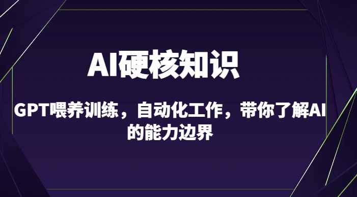 AI硬核知识-GPT喂养训练，自动化工作，带你了解AI的能力边界（10节课）-一点通资源网