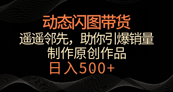 动态闪图带货，遥遥领先，冷门玩法，助你轻松引爆销量，日赚500+【揭秘】-一点通资源网