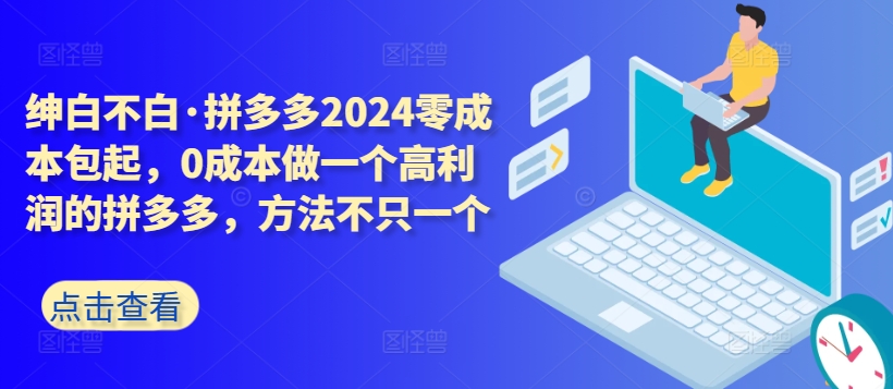 拼多多2024零成本包起，0成本做一个高利润的拼多多，方法不只一个-一点通资源网